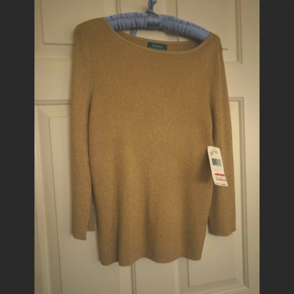 New Lauren Ralph Lauren Gold Sweater 